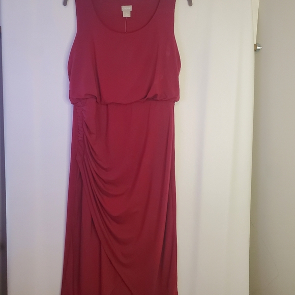 Chico's Dresses & Skirts - Chico's NWT Size 0 Maxi dress, deep cherry wrap hem, scoop neck, sleeveless